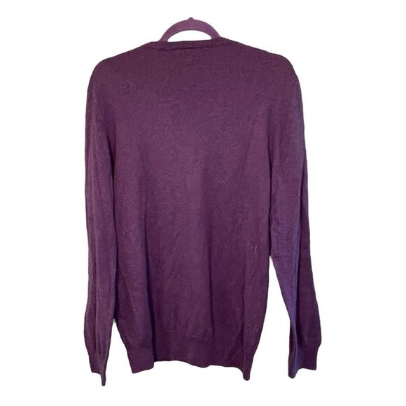 Y2K Old Navy Sweater Purple Blue Knit Long Sleeve V-neck Pull-Over M - Picture 2 of 5